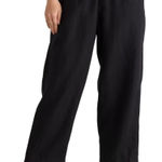 Quince  100% European Linen Pants Women’s Size L Black Relaxed Photo 0