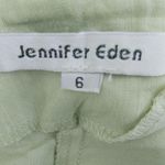 Jennifer Eden 6 Linen Lime Flat Fitted Pants Green Photo 2
