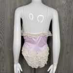 Vintage Treasures by faris sexy silky lace ruffle lingerie body suit size medium Purple Photo 4