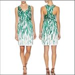 Milly  Isadora Green And White Print Dress Size 6 Photo 1