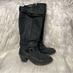 Frye Black Leather Harness Carmen Pull On Zip Tall Heeled Buccaneer Boots 8.5 Photo 1