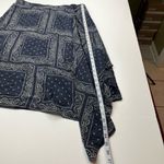 Sundance  Blue White Western Bandana Print‎ Midi Skirt Size Large Asymmetrical Photo 4