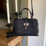 Etienne Aigner RARE 90’s Black Canvas Mini Top Handle Bag Crossbody Strap 9x6 Photo 11