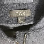 COS  Womens Full Zip Jacket 100% Wool Size 4 Lined Navy Blue Photo 2