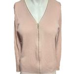 Calvin Klein  Womens Size Small Pink Ribbed Full Zip Long Sleeve Cardigan Sweater Photo 0