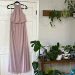 Azazie Bridesmaid Landry Maxi Dress Vintage Rose Size A8 New With Tags Size 8 Photo 5