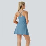 Halara  SoftlyZero Plush Backless Active Dress Warm Mid Blue Athletic Size Medium Photo 1