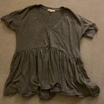 Truly Madly Deeply Gray V-Neck Peplum top Photo 0