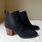 J.Crew  Rory Microsuede‎ Chelsea Ankle Boots Black Block Heel Women's Size 10.5 Photo 1