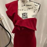 Badgley Mischka Beautiful ruby 1-shoulder max gown ruffle mermaid princess Photo 2