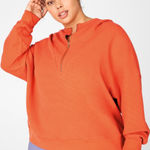 Fabletics Plus Burnt Sedona Lizzie Half Zip Waffle Knit Hoodie Pullover Size 3X Photo 0