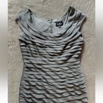 Adrianna Papell  Women’s Dress Gray‎ Tiered Ruffle Short Sleeve Formal Size 6 Photo 1
