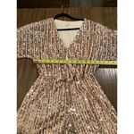 Raga Anthropologie  Sariah Sequin Sparkle Romper shorts dolman sleeves v neck XS Photo 5