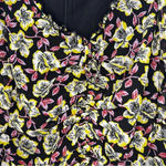 Cinq à Sept Cinq a Sept Kimberly Top Ruched Floral Print Top Black Multi Size M Photo 6