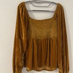 Golden and caramel color velvet top size medium Photo 3