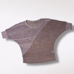 Metallic Open Knit Tunic Sweater Made in USA Size Medium Large Brown Photo 8