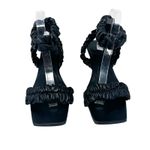 KHAITE Lexington Black Ruched Leather Heeled Sandals Size Approx 40.5–41 Photo 1