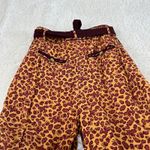 Free People Bennie Leopard Print Button Fly Wide Leg Pants Sz 4 Boho Indie Art Photo 3