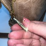 Vince Camuto  Metallic Taupe Leather Multi‎ Compartment Convertible Shoulder Bag Photo 5