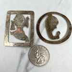 Vintage Aplaca Silver Dancing Women Pendant or Concho Set of 2 Photo 1