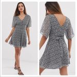 ALLSAINTS Ivey Scatter Dress Black and White Floral Size 6 Photo 1