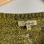 Cecico  boutique chartreuse distressed fringe grunge inspired edgy sweater Photo 2