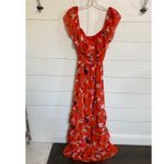 DR2 Daniel Rainn Women's Ruffle Tiered Floral Maxi Dress Orange Tie Waist M NWT Size M Photo 11