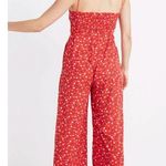 Madewell Tall Ruched Wide-Leg Jumpsuit in Prairie Floral Enamel Red Size 2 Photo 0