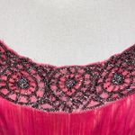 Adrianna Papell Beaded Silk Empire Waist Evening Formal Evening Gown Hot Pink 10 Photo 3