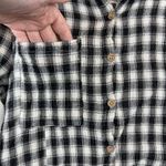 TALULAH  Shirt Women's Small Black White Gingham Button Front‎ Tunic Gauzy Casual Photo 2