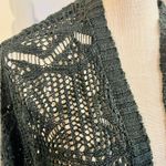 Pink republic  Black Crochet Knit Cardigan 3/4 Length Sleeves Hippie Boho Size XS Photo 5