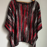 Misook  Knit Draped Poncho Sweater  in Rouge Black XS Photo 0