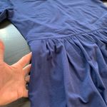 Lands' End Minimalist Everyday Navy Blue Jersey Knit Fit & Flare Dress M/T 10-12 Photo 5