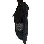 Venus Retro Black Lace Lightweight Hoodie Long Sleeve Women’s Size XS Photo 3