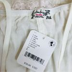 Free People  Neon Nights Lace Trim Satin Cami Camisole Cream Large Coquette Boho Photo 8