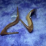 Liliana NEW  Tan & Clear Pointed Neutral Women’s Comfortable Sexy High Heels 9M Photo 6