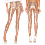L'Agence NEW L’Agence Margot High Rise Skinny Petal & Light Rose Gold Foil Jeans Size 25 Photo 2