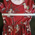 Zesica Long Sleeve Burgundy Floral Maxi Dress Size Large Wedding Guest Dress Red Photo 6