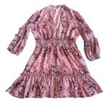 Likely  Rowe Floral Rose Print Ruffle Mini Dress Smocked Waist Size 8 Women's Photo 1