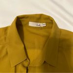 Lush Clothing Lush blouse women’s size medium yellow long sheer layering button up Photo 4