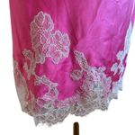 Victoria's Secret Victoria Secret Slip Mini Dress SZ Med Pink with White Lace Cami Nighty Party Photo 3
