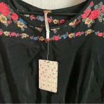 Free People  Age‎ Of Aquarius Boho Black Floral Mini Dress Size 2 NWT Photo 11