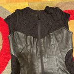 Guess Black Lace Cutout Faux Leather Dress Sweetheart Neckline Cap Sleeves 2 Photo 4