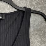 Lulus Women's Black Gwynne Ribbed V-Neck Ruffle Cropped Tank Top - Size Small Photo 2