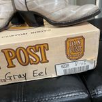 DAN POST Tan Cream Leather Cowboy Boots Women's Size 5.5 C Style 4238 Gray Eel Photo 1