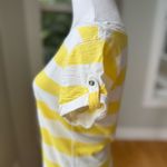 Banana Republic Yellow White Rugby Stripe Boatneck Cotton Tee Shirt Dress Small Photo 8