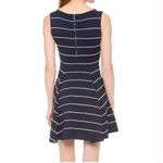 Alice + Olivia  Bolton Sleeveless Navy Stripe Fit And Flare Dress MEDIUM Photo 1