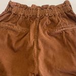 ZARA High Waisted Paper Bag Button Fly Corduroy Ankle Pants Toffee Brown Size 2 Photo 9