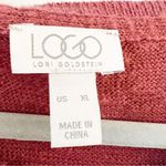 LOGO By Lori Goldstein Logo Lori Goldstein Dark Red Button Front Tunic Sweater Photo 2