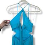 Lulus NWOT Tier and Now Blue Sash Tie-Back Tiered Plunging Cut-Out Maxi Dress Photo 11